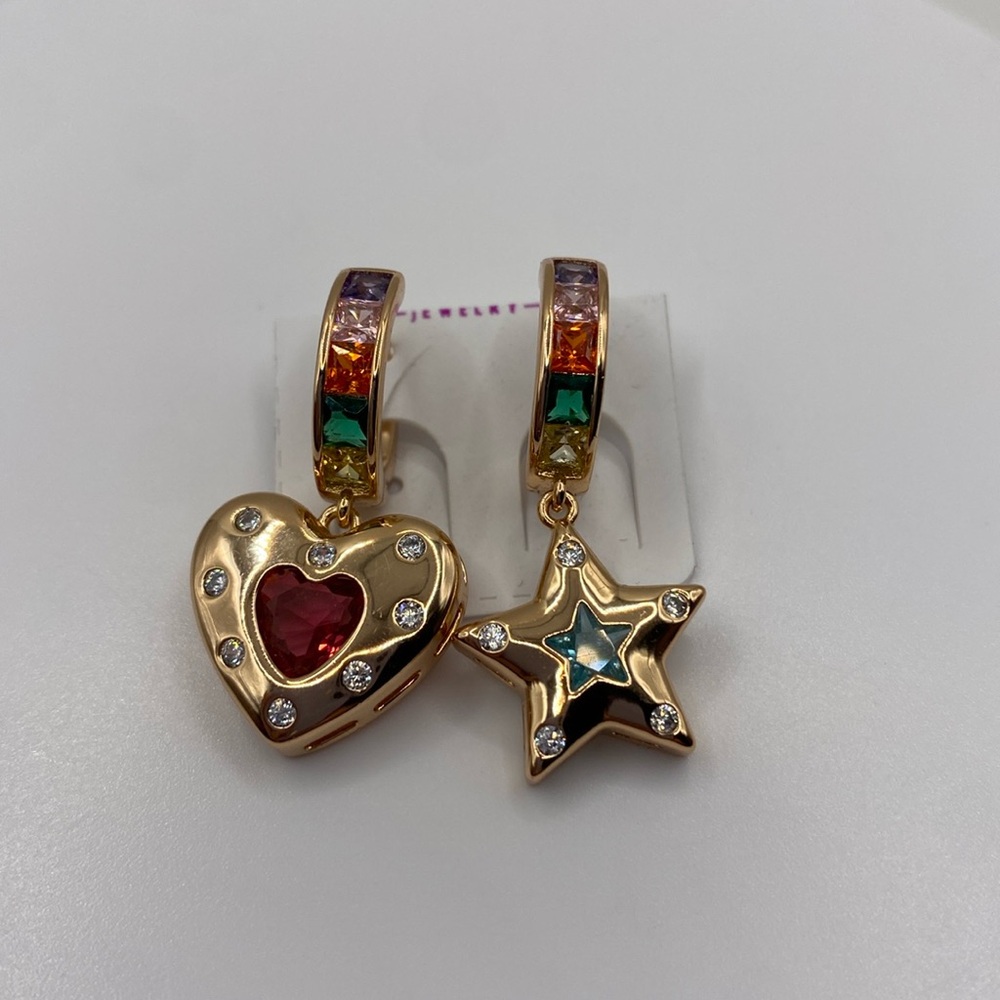 18K Gold Plated Solitaire Drop Earrings